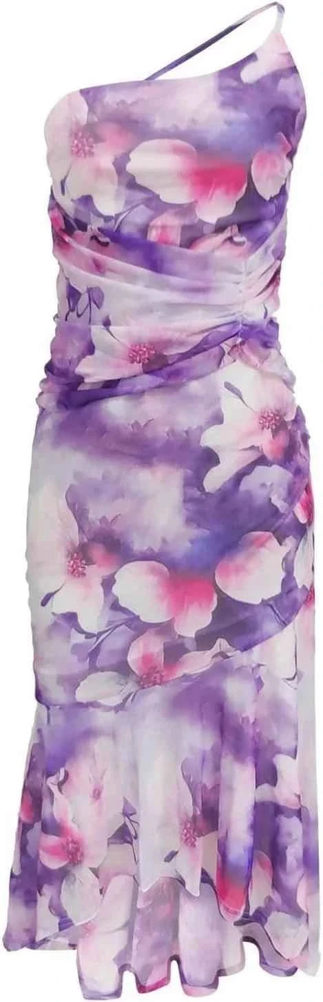 Solénya® | Robe Longue Fleurie Évasée à Bretelle Unique