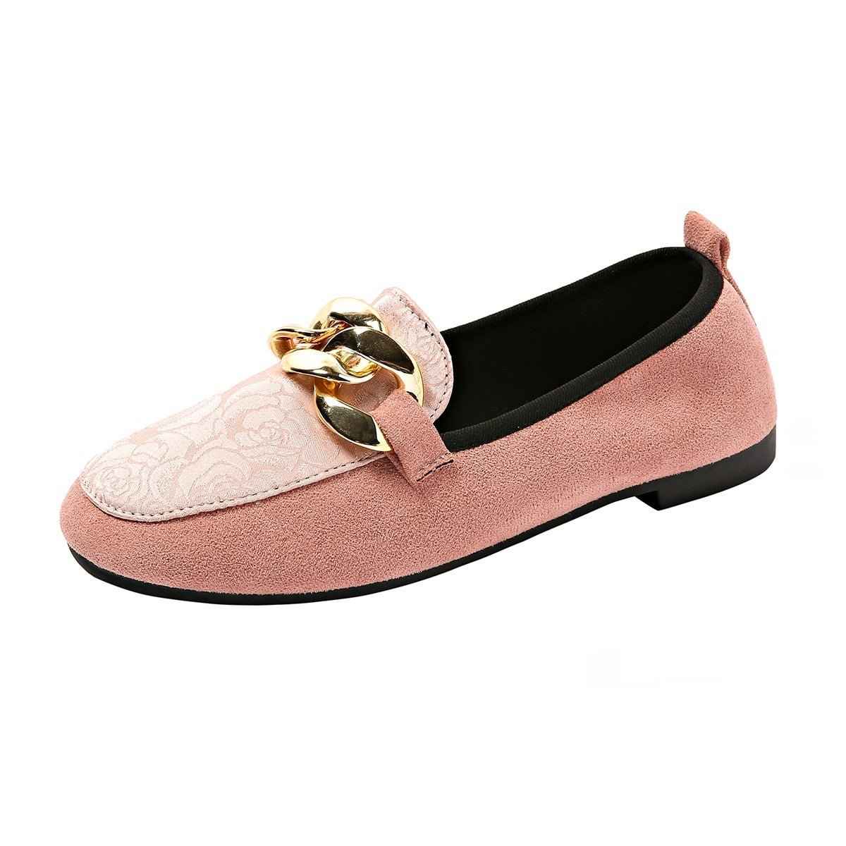 Mocassins plats en métal pour femme style décontracté