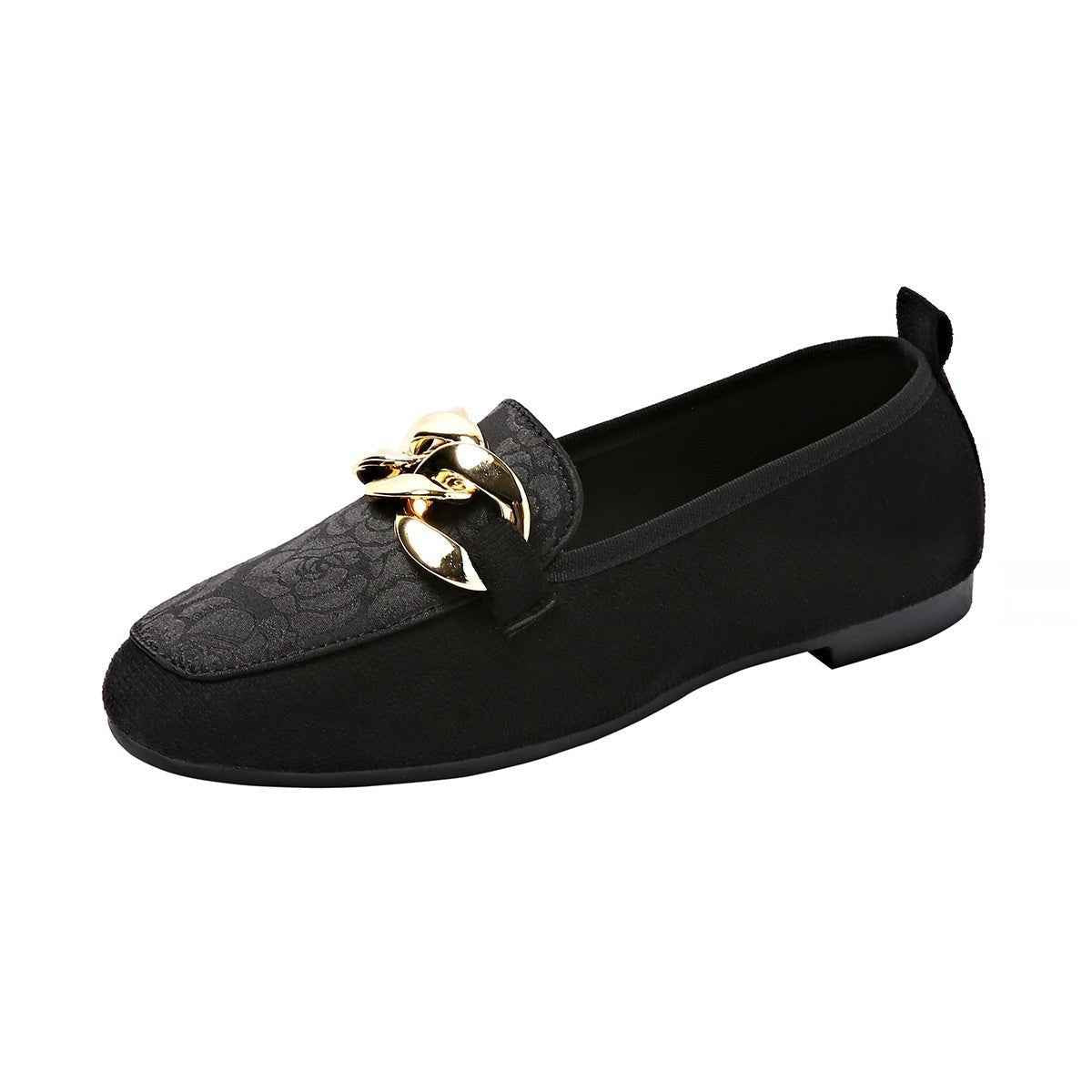 Mocassins plats en métal pour femme style décontracté