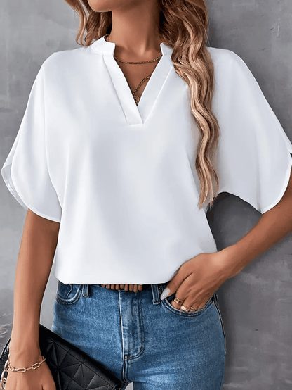 Élysane® | Haut Chiffon V Col Raffiné d’Été - parlezmode.com