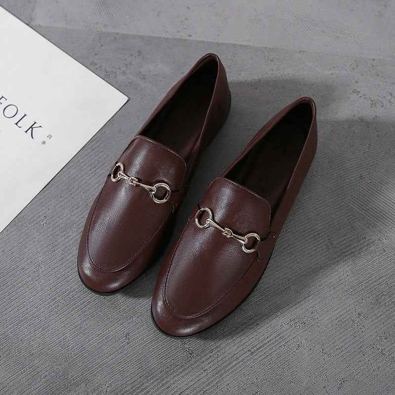Single Shoes Women New Small Leather Shoes Women British College Style Retro Large Size Women'S Shoes - parlezmode.com