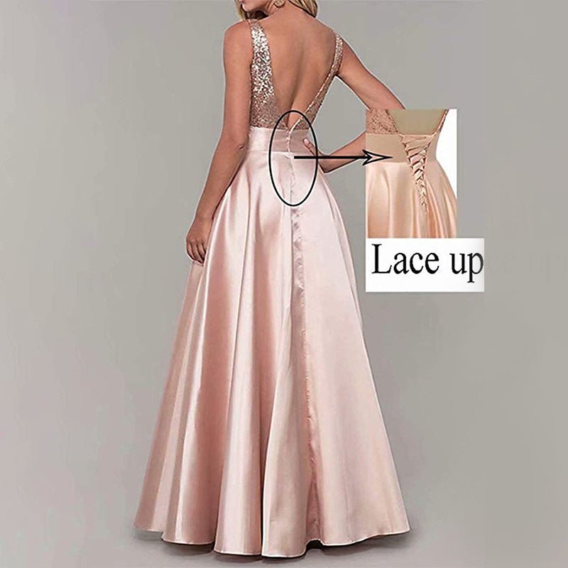 Sequined Skin Formal Evening Dress - parlezmode.com