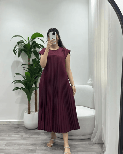 Elévara® | Robe Longue Plissée Sans Manches Élégance d’Été - parlezmode.com