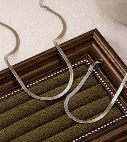 Women's Simple All-match Gold Necklace Bracelet Jewelry Suit