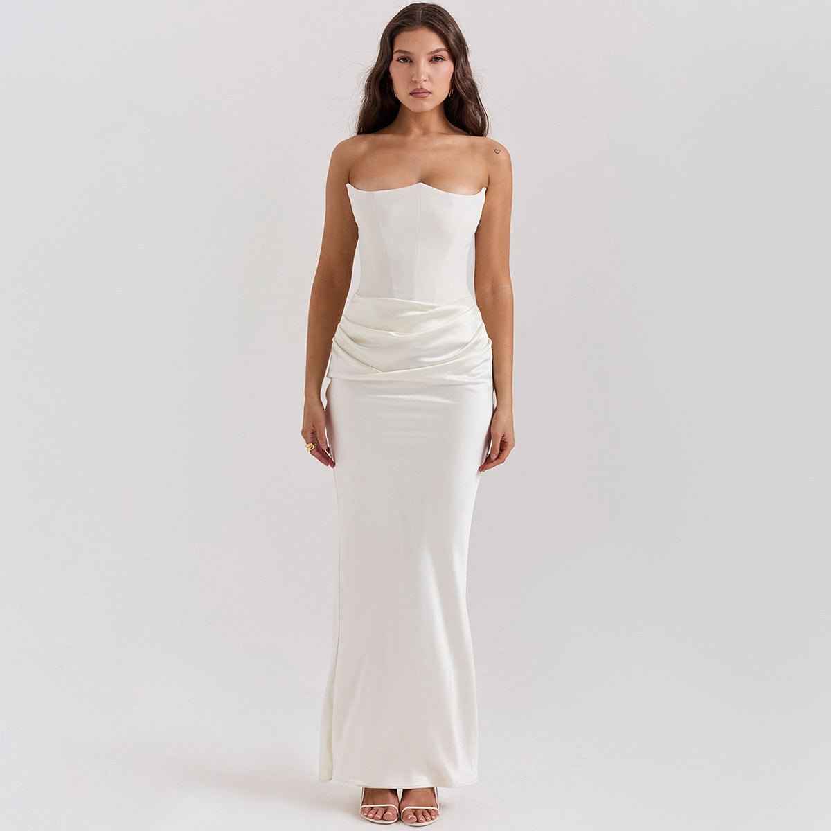 Slim Tube Top Long Dress Sexy Fashion Bandeau Backless Party Evening Dresses For Women Clothing