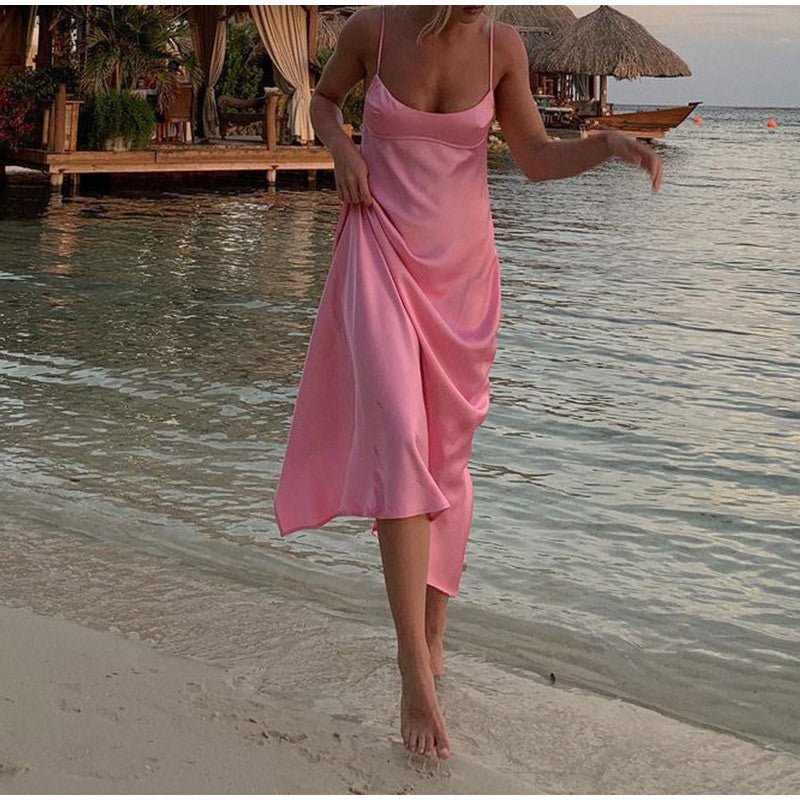 Éléna – Robe Satinée Élégante - parlezmode.com