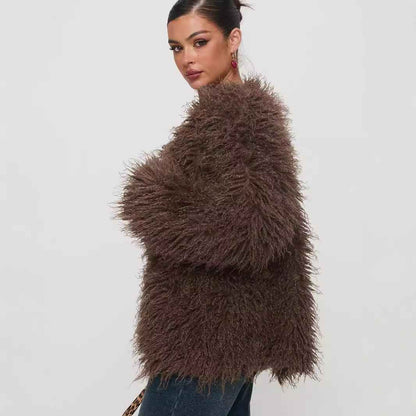 Coat Faux Fur Jacket - parlezmode.com