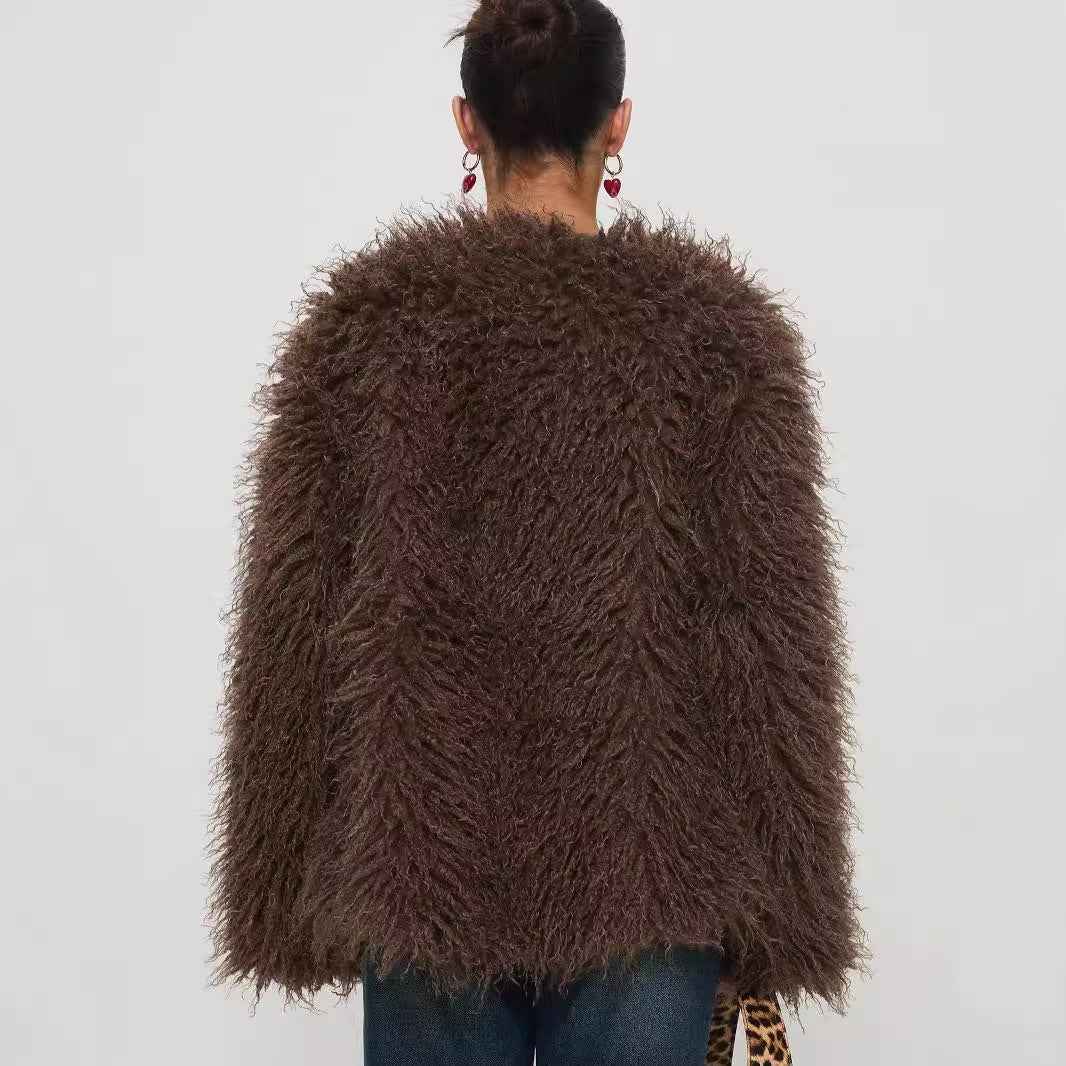 Coat Faux Fur Jacket - parlezmode.com