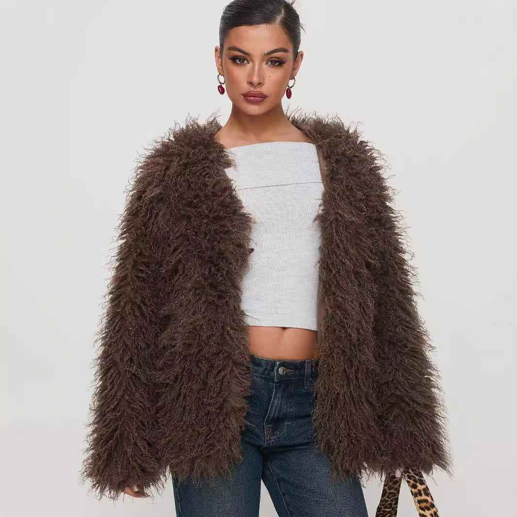 Coat Faux Fur Jacket - parlezmode.com