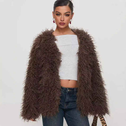 Coat Faux Fur Jacket - parlezmode.com