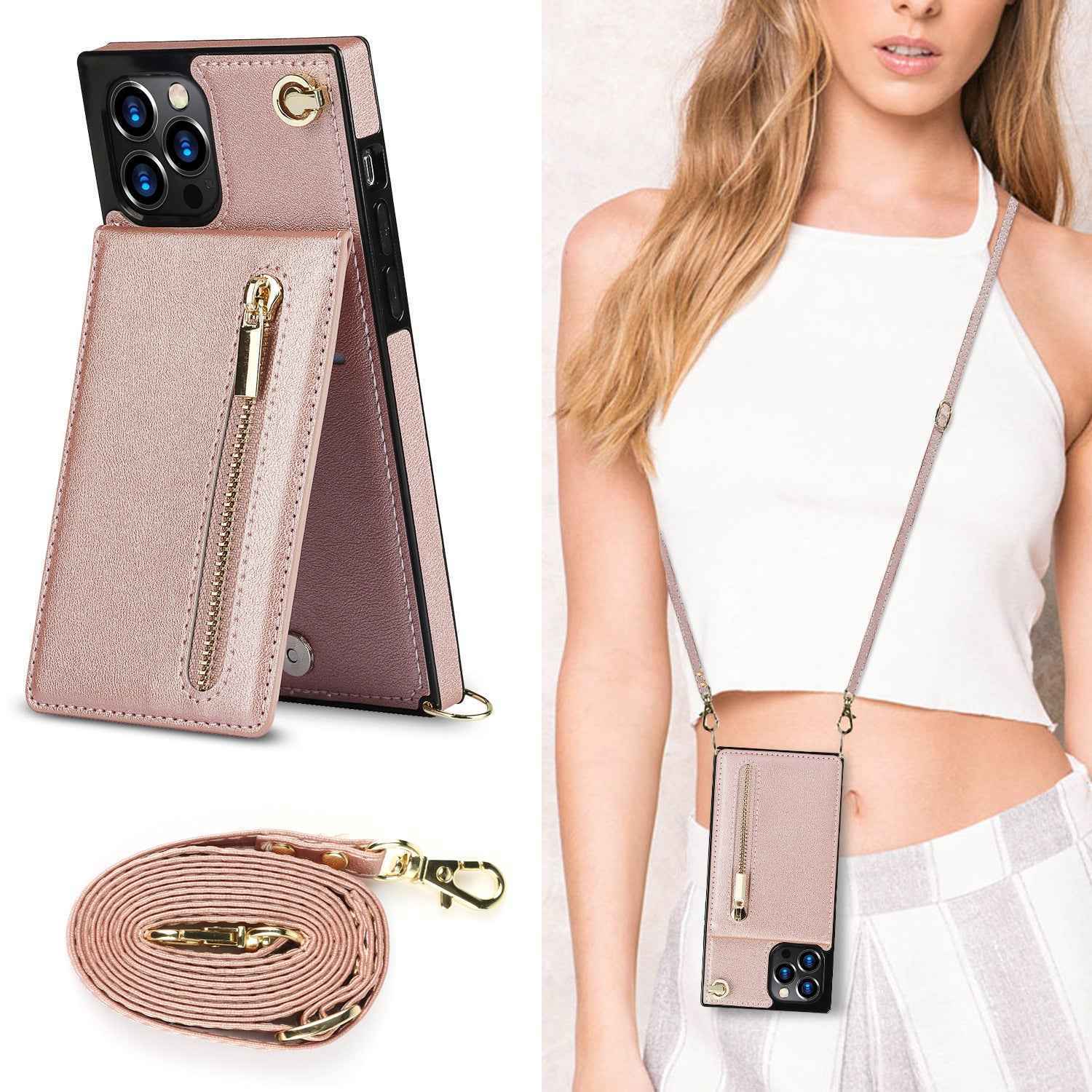Coque de Téléphone à Fermeture Éclair – Bandoulière Chic - parlezmode.com