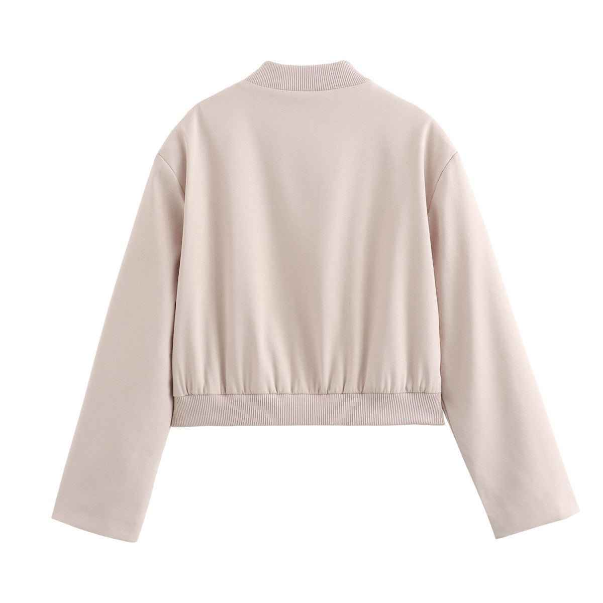 Women's Clothing Stand Collar Loose Two-color Short Jacket Baseball Uniform Jacket