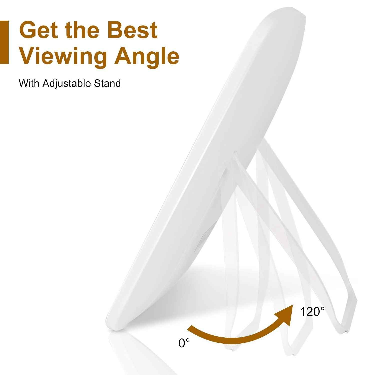 1Pc 5.98x8.62in Lighted Makeup Mirror Vanity Desk Mirror Small LED Mirror With 3 Light Colors Touch Screen Brightness Adjustable USB Rechargeable - parlezmode.com