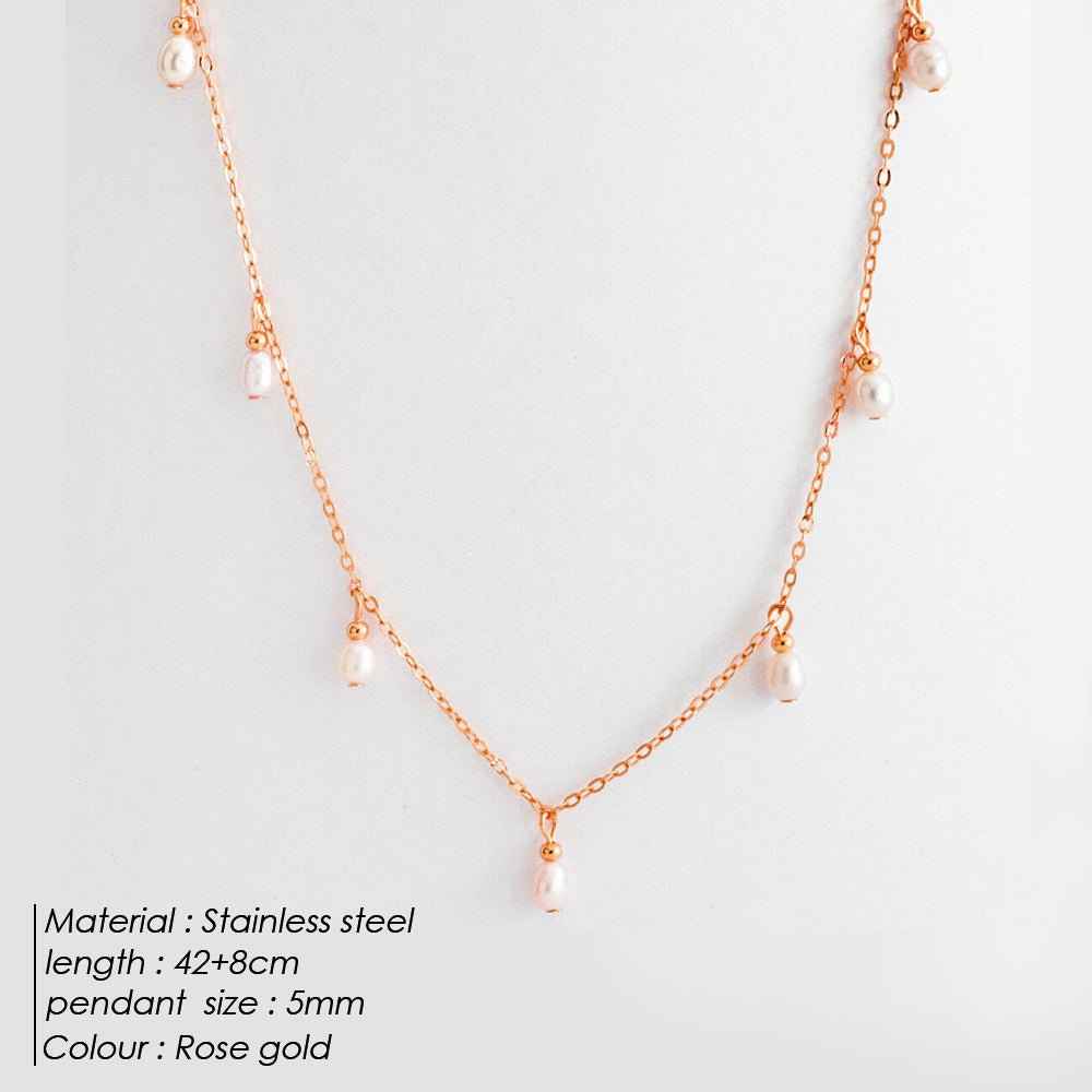 Oval Pearl  Pearl Tassel Necklace