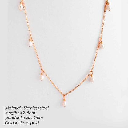 Oval Pearl  Pearl Tassel Necklace