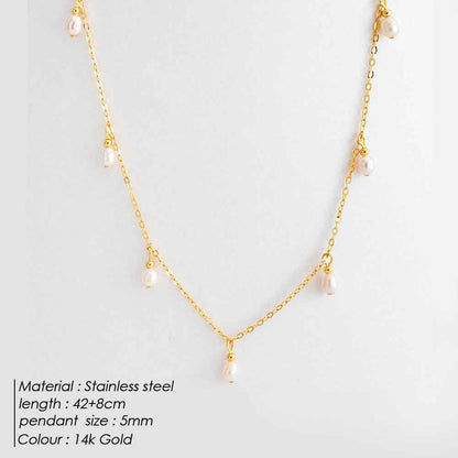 Oval Pearl  Pearl Tassel Necklace