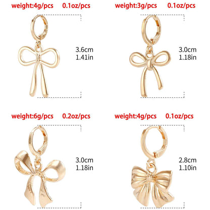 Geometric Bow Metal Earrings For Women