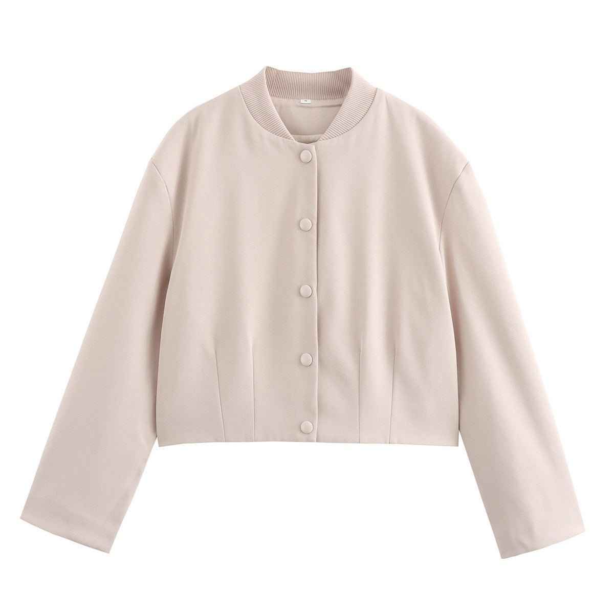 Women's Clothing Stand Collar Loose Two-color Short Jacket Baseball Uniform Jacket