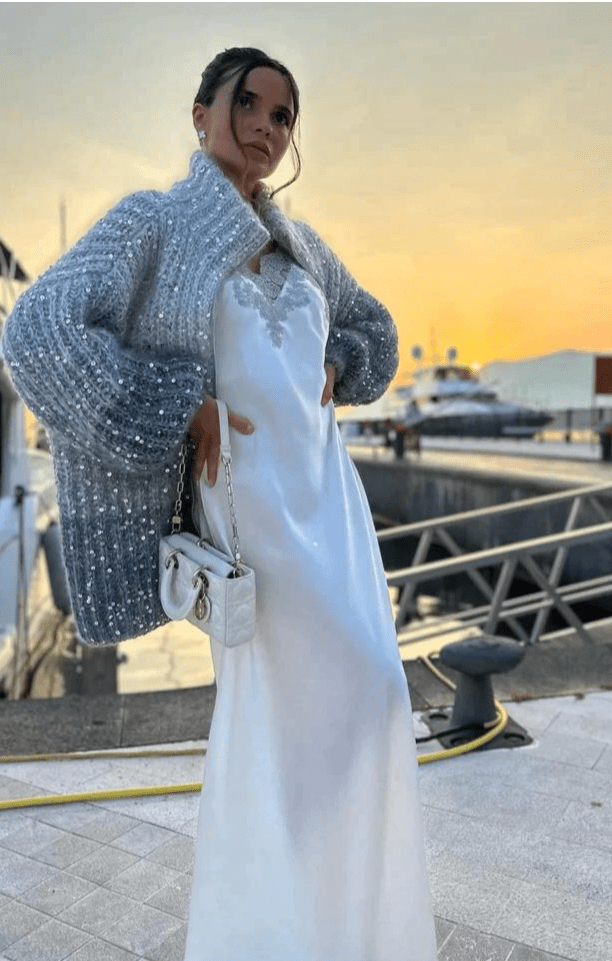 Nova® | Pull Zippé Tricoté à Sequins - parlezmode.com