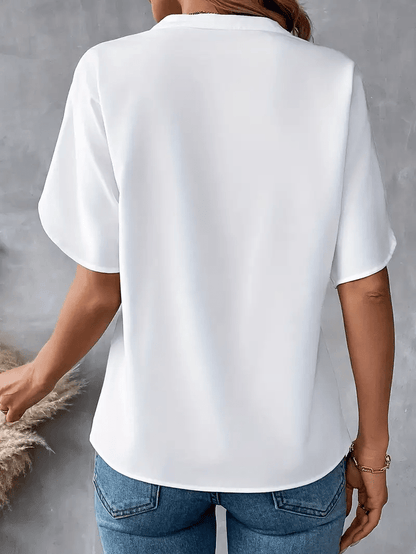 Élysane® | Haut Chiffon V Col Raffiné d’Été - parlezmode.com