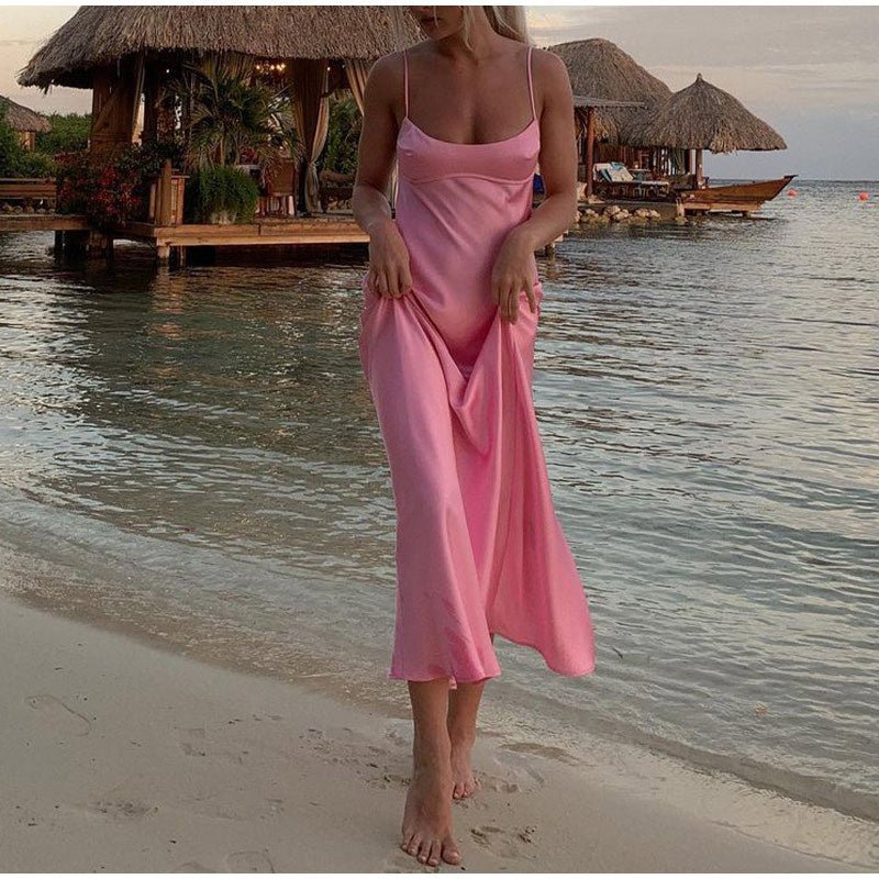 Éléna – Robe Satinée Élégante - parlezmode.com