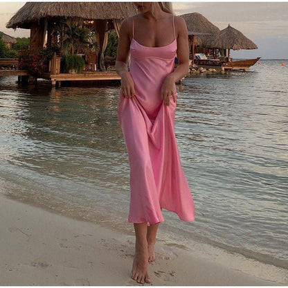 Éléna – Robe Satinée Élégante - parlezmode.com