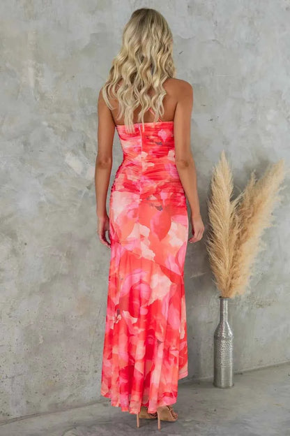 Solénya® | Robe Longue Fleurie Évasée à Bretelle Unique