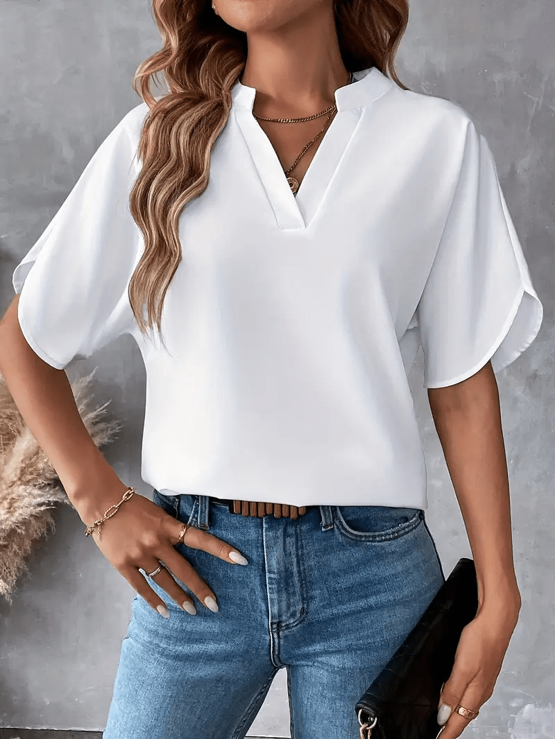 Élysane® | Haut Chiffon V Col Raffiné d’Été - parlezmode.com