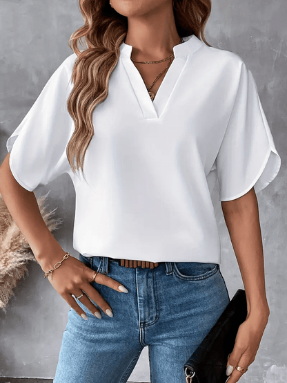 Élysane® | Haut Chiffon V Col Raffiné d’Été - parlezmode.com