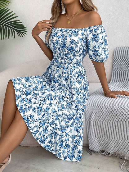 Ismara® | Robe Florale Col Carré Élégance d’Été