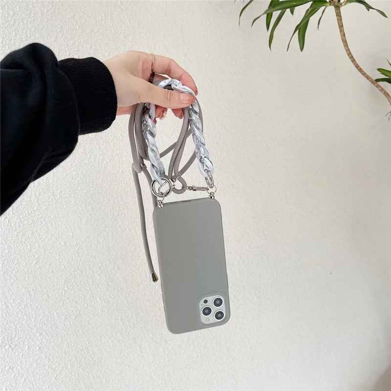 Chain Mobile Phone Case 3 In 1 Cross - body Wrist Strap - parlezmode.com