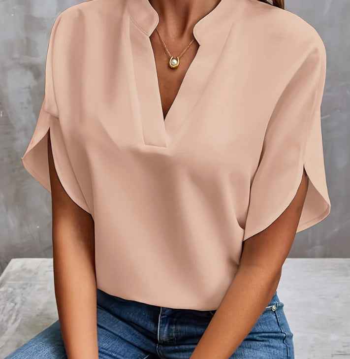Élysane® | Haut Chiffon V Col Raffiné d’Été - parlezmode.com