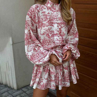 Callidora® | Robe Courte à Col Montant Imprimée