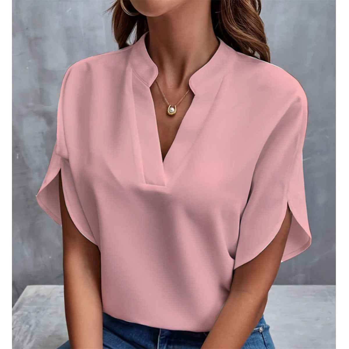 Élysane® | Haut Chiffon V Col Raffiné d’Été - parlezmode.com
