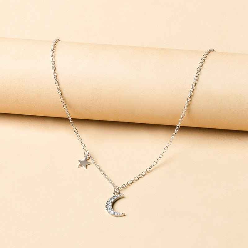 European And American Popular New Fashion Gold-plated Moon Star Necklace