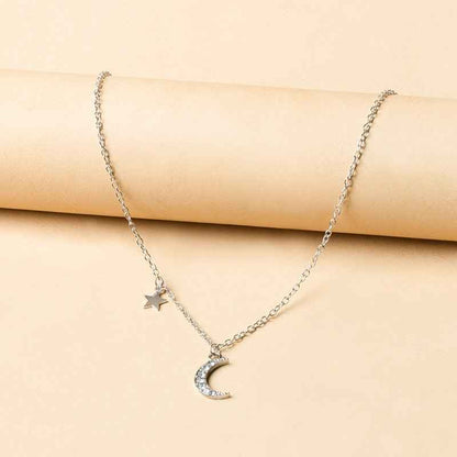 European And American Popular New Fashion Gold-plated Moon Star Necklace