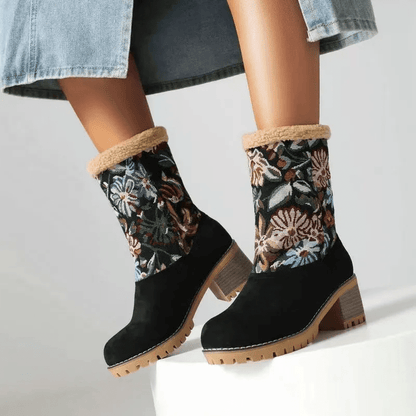 Amara® | Bottes Hivernales Brodées de Fleurs - parlezmode.com